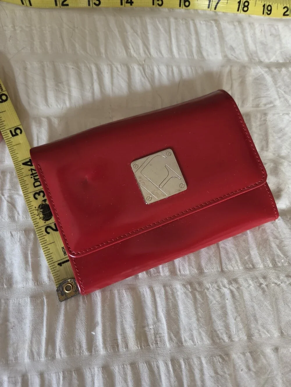 furla red leather continental wallet clutch made in italy snap closure
